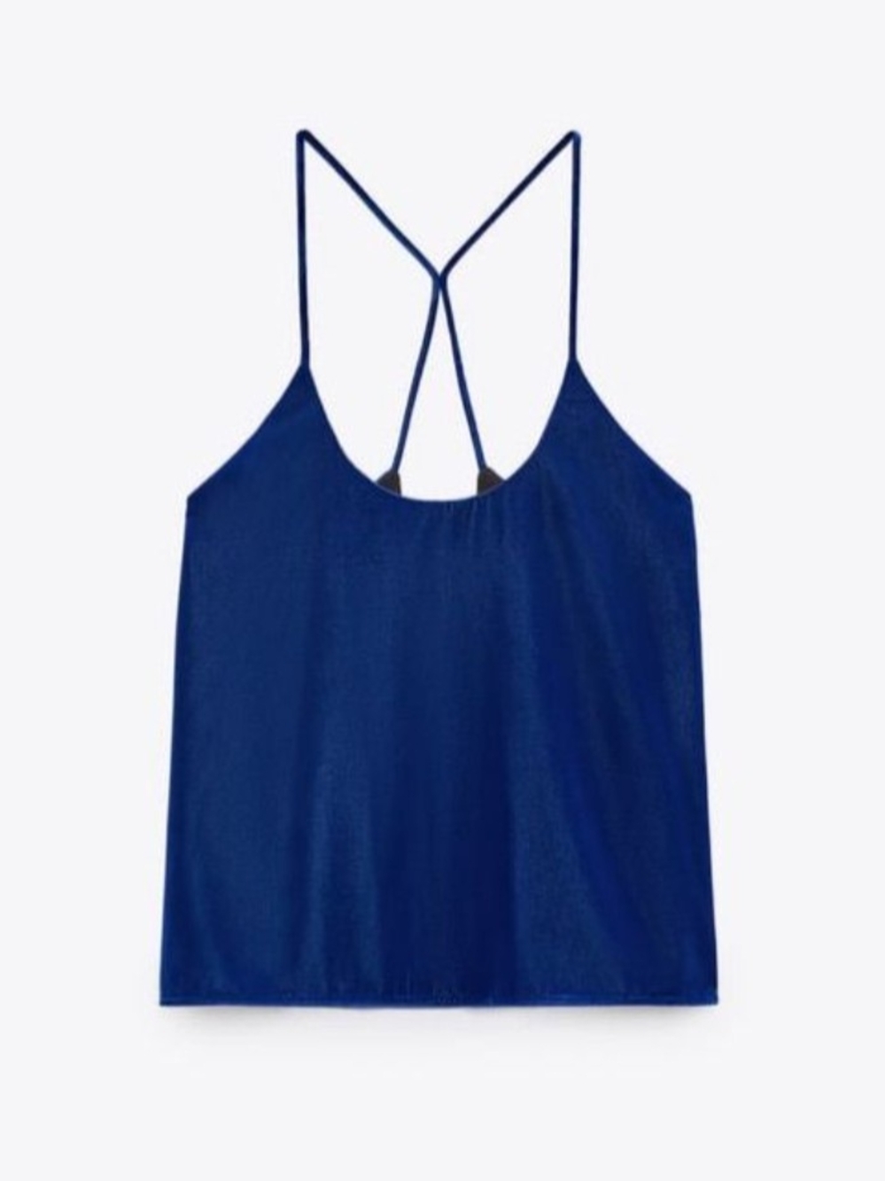 Zara Blue Velvet Camisole